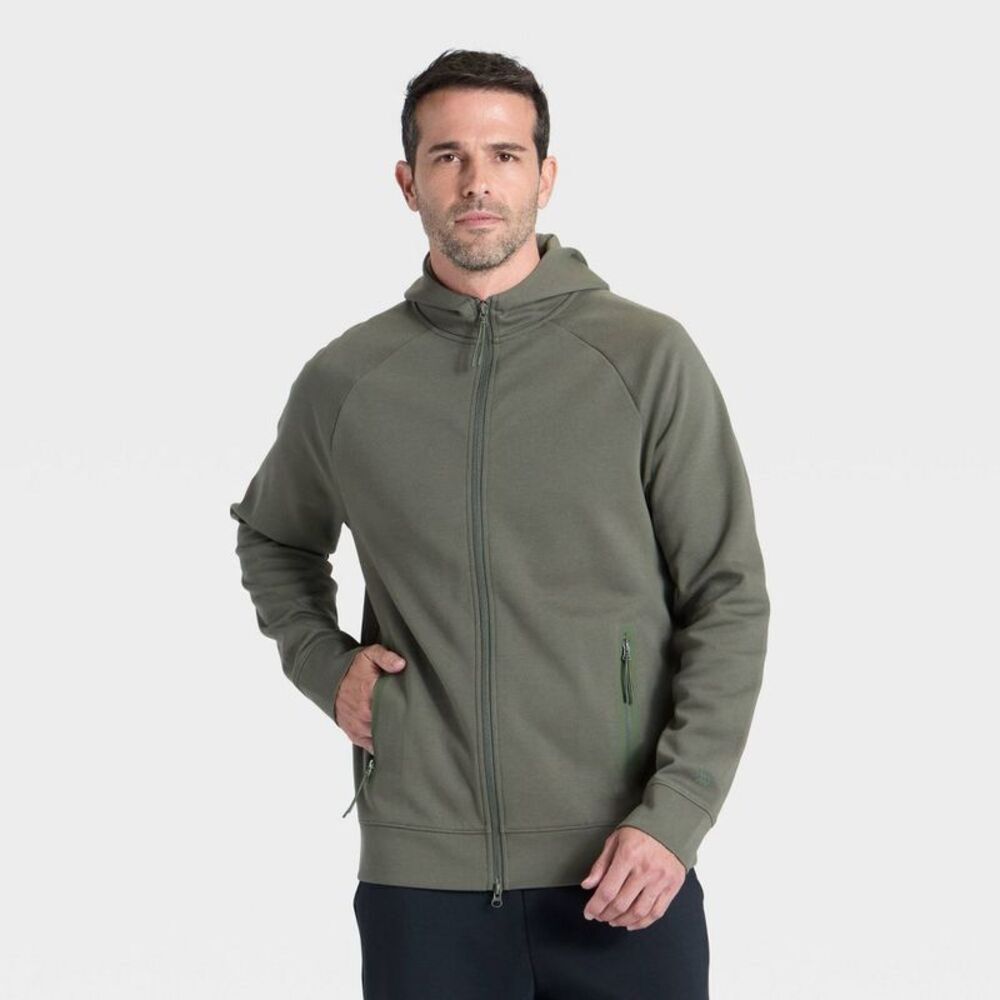 Men's Siro Ponte Full Zip Hooded Sweatshirt - All In Motion Green M